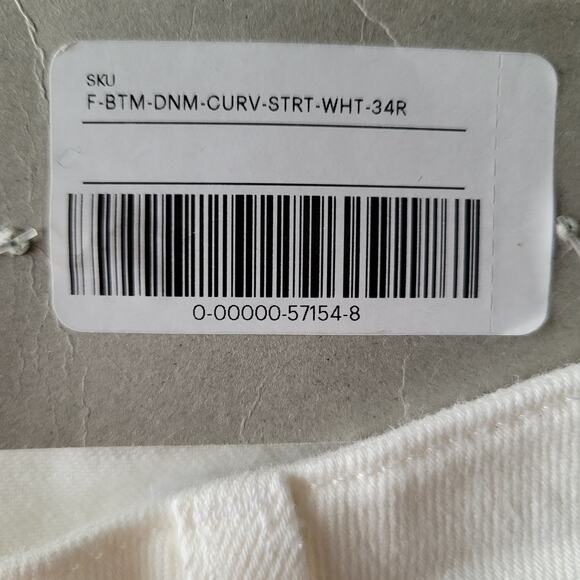 NWT Everlane Curvy Cheeky Jean High Rise Straight Size 34R White Classic Coastal - Picture 8 of 12